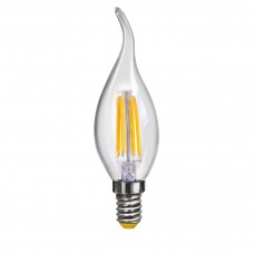Лампа светодиодная Voltega E14 4W 2800К свеча на ветру прозрачная VG10-CW1E14warm4W-F 7004