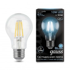 Лампа светодиодная Gauss филаментная E27 10W 4100К шар прозрачный 102802210