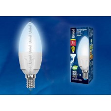 Лампа светодиодная Uniel (UL-00002411) E14 7W 4000K свеча матовая LED-C37 7W/NW/E14/FR PLP01WH
