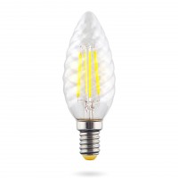 Лампа светодиодная Voltega E14 6W 4000К свеча витая прозрачная VG10-CC1E14cold6W-F 7028