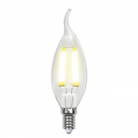Лампа светодиодная Uniel (UL-00002229) E14 6W 4000K свеча прозрачная LED-CW35-6W/NW/E14/CL GLA01TR