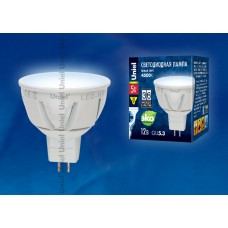 Лампа светодиодная Uniel (UL-00000942) GU5.3 5W 4500K MR16 матовая LED-MR16-5W/NW/GU5.3/FR PLP01WH