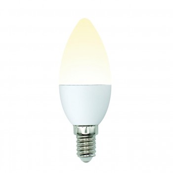 Лампа светодиодная (UL-00002373) E14 6W 3000K свеча матовая LED-C37-6W/WW/E14/FR/MB PLM11WH (Китай)