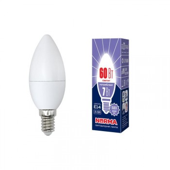 Лампа светодиодная (UL-00003794) E14 7W 6500K матовая LED-C37-7W/DW/E14/FR/NR (Китай)
