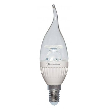 Лампа светодиодная E14 6,5W 4000K свеча на ветру прозрачная LC-CDTCL-6.5/E14/840 L219 (Россия)