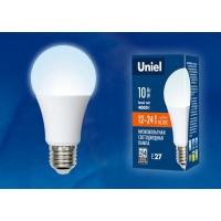 Лампа светодиодная Uniel (UL-00002381) E27 10W 4000K груша матовая LED-A60-10W/NW/E27/FR/12-24V PLO55WH