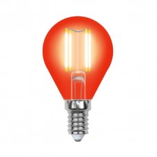 Лампа светодиодная Uniel (UL-00002985) E14 5W красный LED-G45-5W/RED/E14 GLA02RD