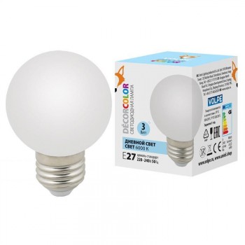 Лампа светодиодная Volpe E27 3W 6000K матовая LED-G60-3W/6000K/E27/FR/С UL-00006956 (КИТАЙ)