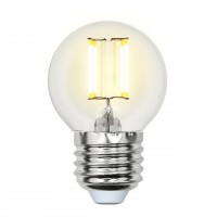 Лампа светодиодная Uniel (UL-00002203) E27 6W 3000K шар прозрачный LED-G45-6W/WW/E27/CL GLA01TR