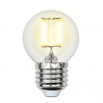 Лампа светодиодная (UL-00002203) E27 6W 3000K шар прозрачный LED-G45-6W/WW/E27/CL GLA01TR (Китай)