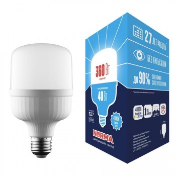 Лампа LED сверхмощная Volpe E27 40W 4000K матовая LED-M80-40W/4000K/E27/FR/NR UL-00006789 (КИТАЙ)