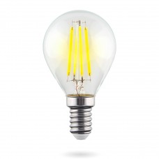 Лампа светодиодная Voltega E14 6W 4000К шар прозрачный VG10-G1E14cold6W-F 7022