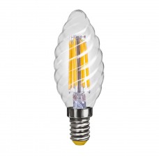 Лампа светодиодная Voltega E14 4W 2800К свеча витая прозрачная VG1-CC1E14warm4W-F1 5711