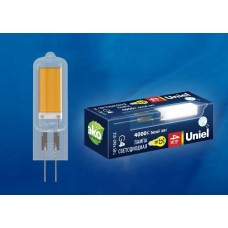 Лампа светодиодная Uniel (UL-00005064) G4 4W 4000K прозрачная LED-JC-220/4W/4000K/G4/CL GLZ08TR