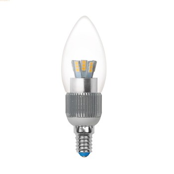 Лампа светодиодная (07891) E14 5W 4500K свеча прозрачная LED-C37P-5W/NW/E14/CL (Китай)