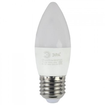 Лампа светодиодная ЭРА E27 6W 4000K матовая ECO LED B35-6W-840-E27 (Россия)