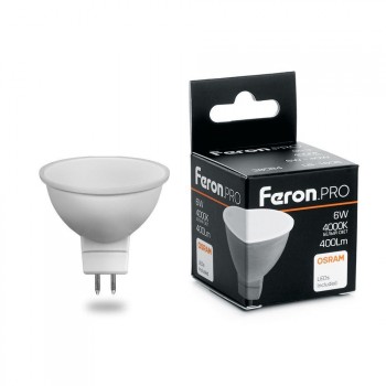 Лампа светодиодная Feron G5.3 6W 4000K Матовая LB-1606 38084 (РОССИЯ)