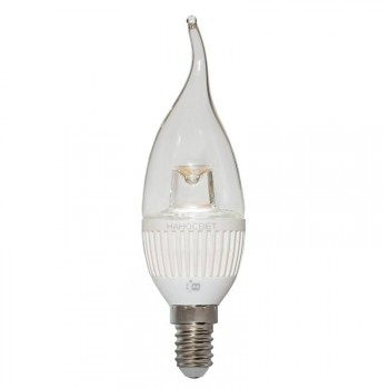 Лампа светодиодная E14 5W 2700K свеча на ветру прозрачная LC-CDTCL-5/E14/827 L145 (Россия)
