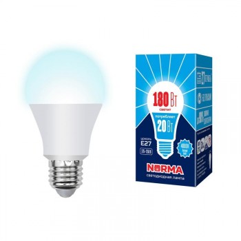 Лампа светодиодная (UL-00004029) E27 20W 4000K матовая LED-A65-20W/NW/E27/FR/NR (Китай)