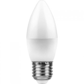 Лампа светодиодная Feron E27 11W 6400K Свеча Матовая LB-770 25945 (Россия)