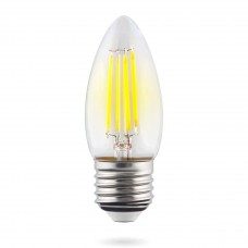 Лампа светодиодная Voltega E27 6W 4000К свеча прозрачная VG10-C1E27cold6W-F 7029