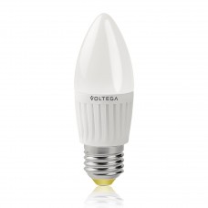 Лампа светодиодная Voltega E27 6.5W 2800К свеча матовая 4690