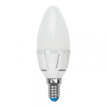 Лампа светодиодная диммируемая (UL-00000690) E14 6W 3000K свеча матовая LED-C37-6W/WW/E14/FR/DIM (Китай)