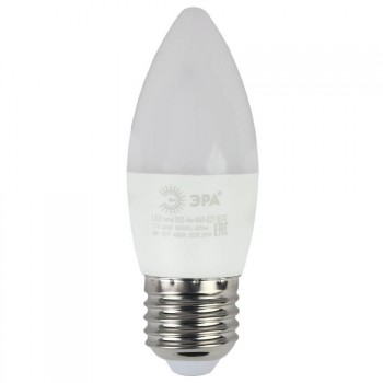 Лампа светодиодная ЭРА E27 6W 2700K матовая ECO LED B35-6W-827-E27 (Россия)
