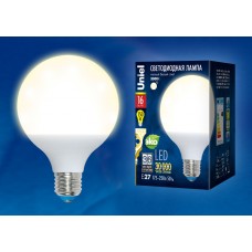Лампа светодиодная Uniel (UL-00000775) E27 16W 3000K шар матовый LED-G95-16W/WW/E27/FR PLP02WH