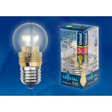 Лампа светодиодная Uniel (10063) E27 5W 3000K шар прозрачный LED-G45P-5W/WW/E27/CL ALC02GD