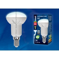 Лампа светодиодная Uniel (UL-00000938) E14 6W 4500K рефлектор матовый LED-R50-6W/NW/E14/FR PLP01WH