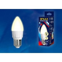 Лампа светодиодная Uniel (UL-00002414) E27 7W 3000K свеча матовая LED-C37 7W/WW/E27/FR PLP01WH