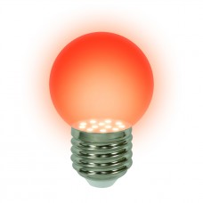Лампа светодиодная Uniel (04424) E27 0,65W Red шар красный LED-G45-0,65W/RED/E27