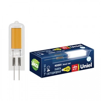 Лампа светодиодная Uniel G4 6W 4000K прозрачная LED-JC-220/6W/4000K/G4/CL GLZ08TR UL-00005066 (КИТАЙ)