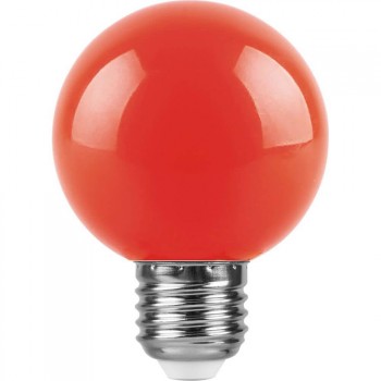 Лампа светодиодная Feron E27 3W красный Шар Матовая LB-371 25905 (Россия)