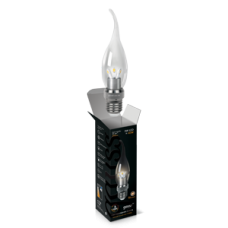 Лампа светодиодная Gauss E27 3W 2700K свеча на ветру прозрачная HA104202103