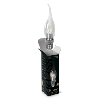 Лампа светодиодная E27 3W 2700K свеча на ветру прозрачная HA104202103 (Россия)
