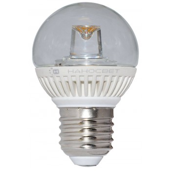 Лампа светодиодная E27 5W 4000K шар прозрачный LC-GCL-5/E27/840 L154 (Россия)