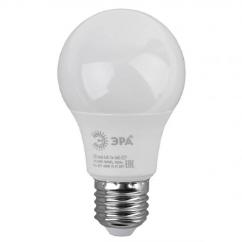 Лампа светодиодная ЭРА E27 7W 4000K матовая LED A60-7W-840-E27 (Россия)