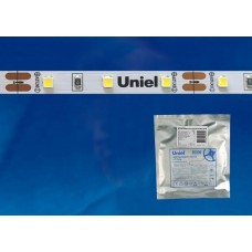 Светодиодная лента Uniel (UL-00000879) 5М теплый белый ULS-2835-120LED/m-8mm-IP20-DC12V-9,6W/m-5M-WW