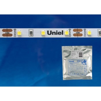 Светодиодная лента Uniel (UL-00000879) 5М теплый белый ULS-2835-120LED/m-8mm-IP20-DC12V-9,6W/m-5M-WW (Китай)
