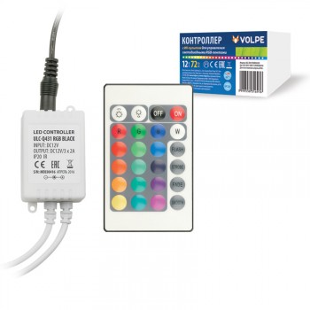 Контроллер для светодиодных лент RGB 12В с пультом ДУ (UL-00001113) Volpe ULC-Q431 RGB BLACK (Китай)