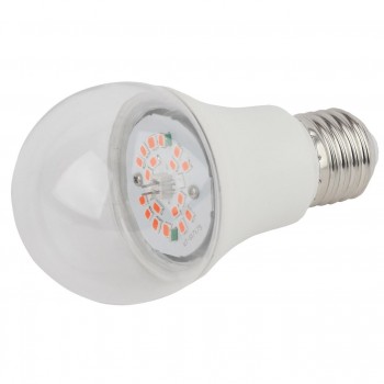 Лампа светодиодная для растений ЭРА E27 10W 1310K прозрачная FITO-10W-RB-E27-K (Россия)