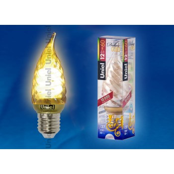 Лампа энергосберегающая (03864) E27 12W Gold свеча на ветру витая золотая ESL-C21-TW12/GOLD/E27 (Китай)