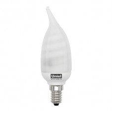Лампа энергосберегающая Uniel (00704) E14 11W 2700K свеча на ветру матовая ESL-C11-W11/2700/E14