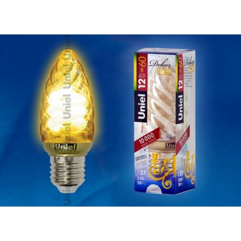 Лампа энергосберегающая (03862) E27 12W Gold свеча витая золотая ESL-C21-T12/GOLD/E27 (Китай)